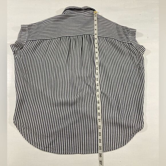 Madewell Central Shirt Women’s XXS Black White Gabriel Stripe Preppy Button-Up - Picture 9 of 9